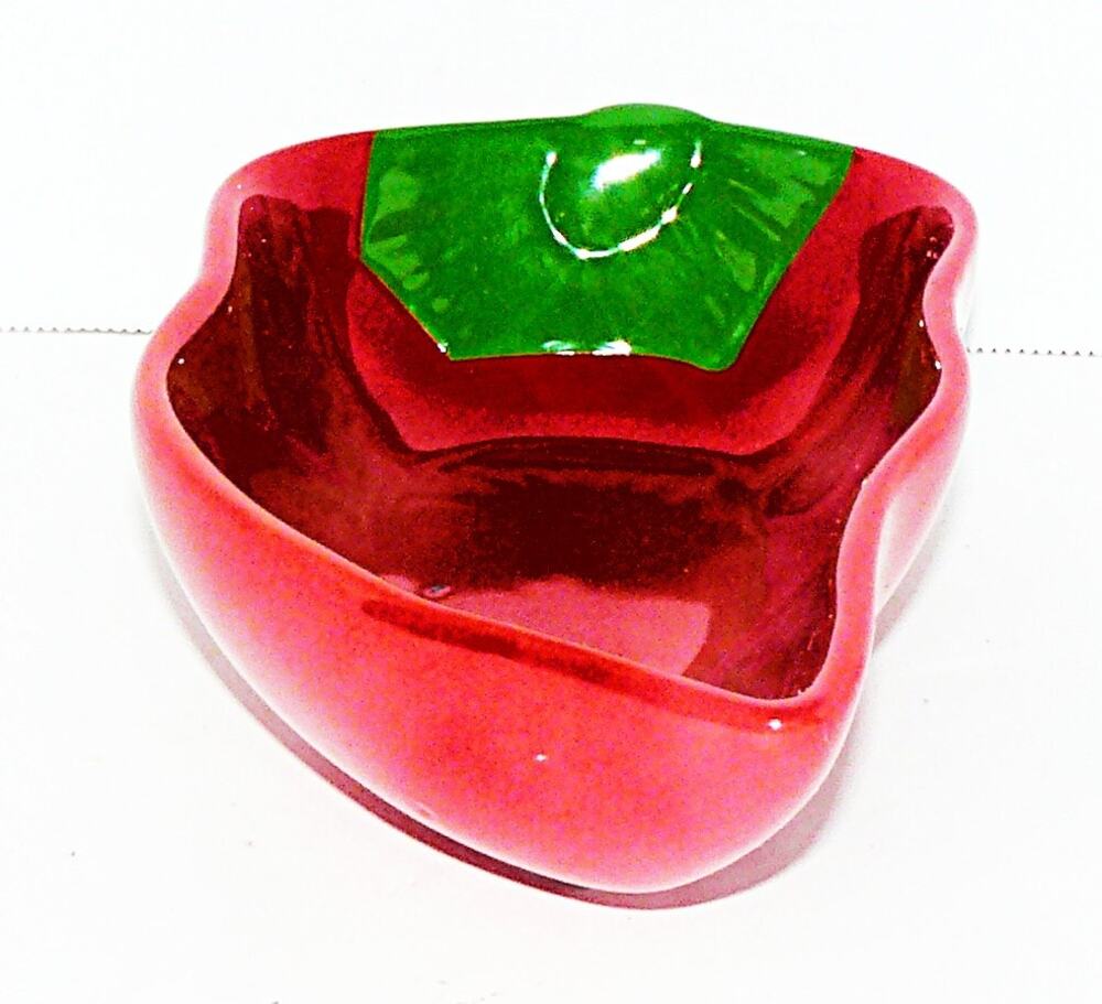 Vtg Set Of 3 Red Chili Pepper-Shaped Ceramic Serving Nesting Bowls Fiesta SouthW